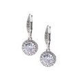 Cubic Zirconium Crystal Accented Drop Lever Back Earrings